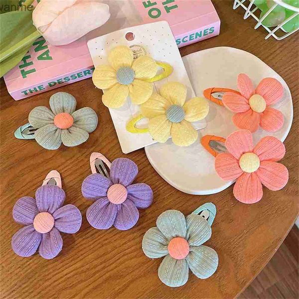 Accessoires de cheveux (2 paires d'ensembles) Childrens mignons fleur cheveux Coiffure de bébé Clip Clip Childrens Headwear Girl Hair Wholesale Wx