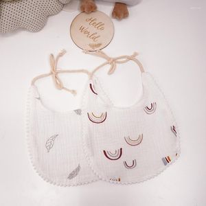 Haaraccessoires 2 pc's/set babyvoeding kwijl bib dubbelzijdig speeksel handdoek zacht katoenen boerendoek voor geboren peuter bandana rekwisieten