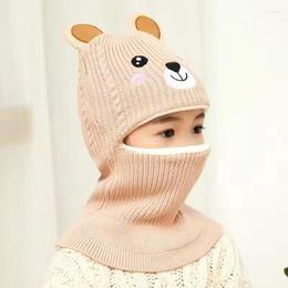 Accesorios para el cabello de 2 a 10 años de edad, gorro para niño y niña, protección para el cuello, Animal de dibujos animados, a prueba de viento, gorro de punto para niños, gorros con orejeras para niñas