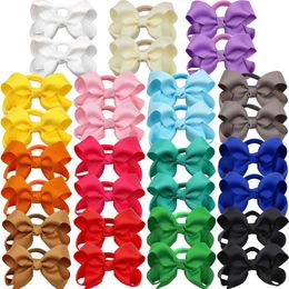 Accessoires de cheveux 20 Boutique Bows Elastic Ties Childrens Caouths Rubbers Nails Baby and Girl Cair Clips (Wholesale) D240514