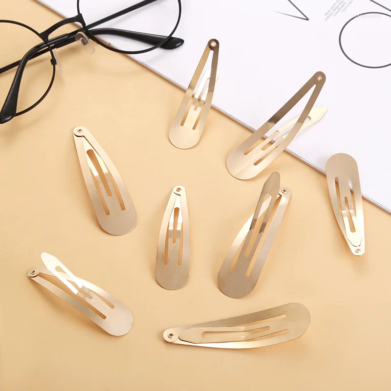20 Pcs/Lot Gold Snap Clips for Women - Waterdrop Barrettes Hairpins, 5CM Fashion no bend hair clips