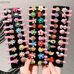 Haaraccessoires 20 stuks/partij kinderaccessoires cartoon dier fruit bloemhaar schattige kinderdenklauwen duckbill bb haarclip meisje hoofddeksel wx