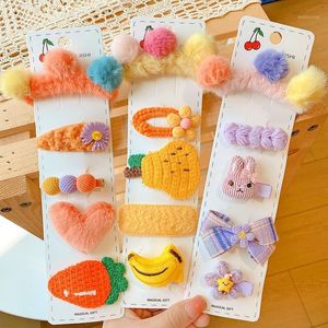 Haaraccessoires 2022 Kinderen schattige kleuren zachte cartoon scrunchies rubberen bands haarspelden meisjes mooie breienclips kinderen