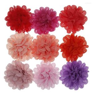 Accessoires pour cheveux 2023 Born 11cm, bande en tissu fait à la main, fleurs sans bandeau, Rose pour filles, fleur en maille sans Clip, 10 pièces/lot