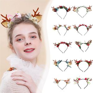 Haaraccessoires 2023 Kinderen Leuke kerst gewei boom Santa Claus Haarbanden Girls Sweet Headband Party Hoops Fashion