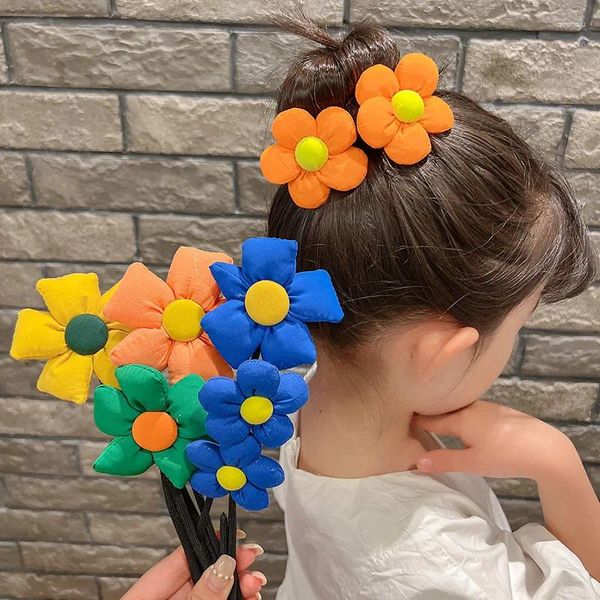 Accesorios para el cabello 2023 princesa coreana niños tocado trenzado diadema Kawaii Floral niños plato tejido sombreros para niñas