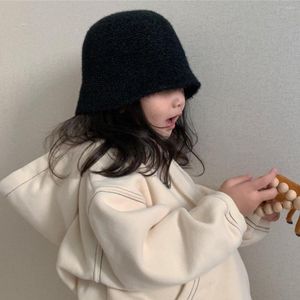 Accessoires de cheveux 2023 Chatme de laine d'hiver coréen Child Pêcheur pêcheur japonais Chaussures chapeaux de fille bébé