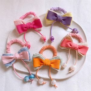 Accessoires de cheveux 2023 SPEUR KOREAN SWEET GIRL Princesse Tricoting Bow Small Intestin Loop Fashion Children's Pony Pony