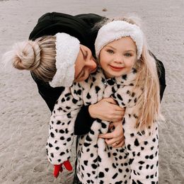 Haaraccessoires 2023 Winter Lamswol Hoofdband Kinderen Nepbont Oor Warmer Head Wrap Cute Kids Coral Fleece Haarbanden
