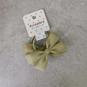 Accessoires de cheveux 2024 Baby Head Corde douce et mignonne petite fille gamin band Matcha Green Mini Butterfly Knot Loop Fleur