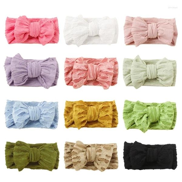 Accesorios para el cabello 2024 Niños Bowknot Hairband Bebé Diadema decorativa Cabeza Turbante Borde ancho Headwear Elástico Headwrap Accesorio para niños