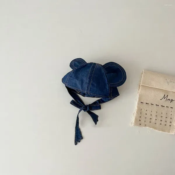 Accesorios para el cabello 2024 Moda Denim Baby Hat con oreja Corea Estilo Beanie Cap Nacido Primavera Verano Niños para niñas Niños