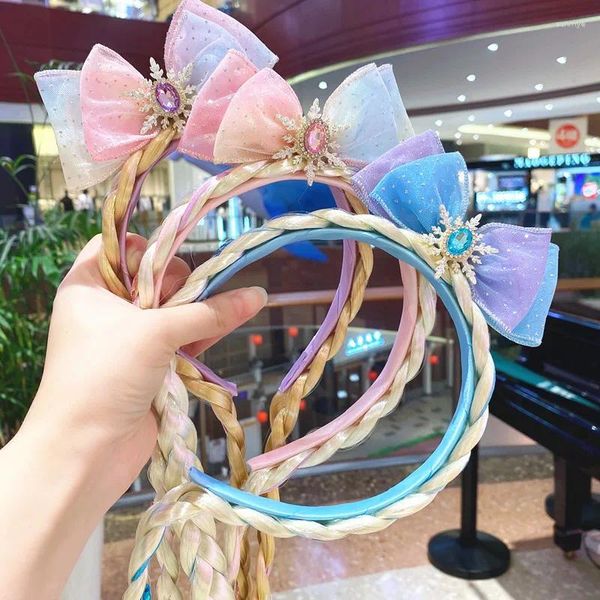 Accesorios para el cabello 2024, peluca para niñas, diadema trenzada, corona para niños, accesorios de graduación