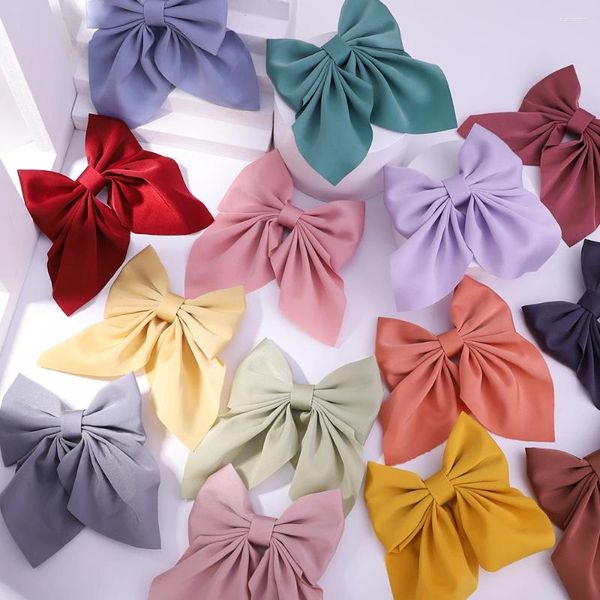 Accessoires pour cheveux, épingles à cheveux à nœud doux, pinces à nœud papillon de couleur unie pour filles, Barrettes papillon en Satin, pince à bec de canard pour enfants, 2024