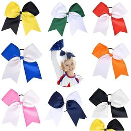 Accessoires pour cheveux 20pcs / 8 deux tons grand arcs de joie porte-queue de cheval fait à la main pour les filles adolescentes softball pom-pom girl sport arc goutte deli otroa