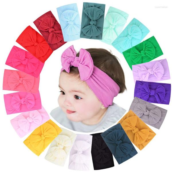 Accesorios para el cabello 20 unids Baby Girls Nylon Diademas Turbante Arcos Banda Elástica para niños nacidos a 8 años