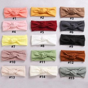 Accessoires pour cheveux, 20 pièces/lot, 18 CM, câble gaufré pour bébé, tricot, nœud papillon, bandeaux élastiques en Nylon, bandeau côtelé pour filles