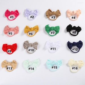 Accessoires de cheveux 20 Pcs/Lot 4 pouces Nylon bébé bandeau ou Clips enfants filles arc bandeaux né tissu élastique bandeaux enfant chapeaux