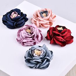 Haaraccessoires 20 stks/partij 60 MM Chiffon Stof Bloemen Meisjes Sieraden Hoofdband Decoratie Bloemen Knop Patch Stickers Ornament