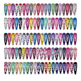 Accessoires pour cheveux, 20 pièces/lot, épingles à cheveux en métal à pression, Barrettes à Clips pour bébés filles, imprimé de fleurs et de fruits, pinces à cheveux pour enfants ACC110