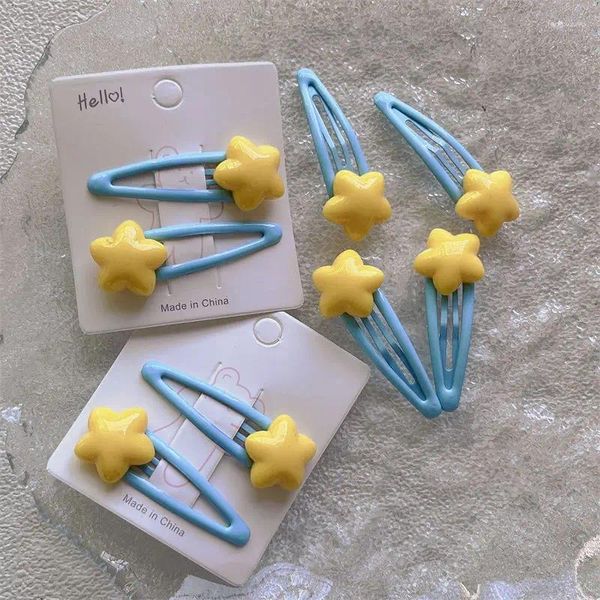 Accesorios para el cabello 20 unids/set Clip de estrella amarillo de cinco puntas horquillas para niñas niños dulces pasadores diadema para niños