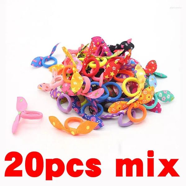 Accessoires pour cheveux, 20 pièces, petites bandes d'oreilles de lapin pour filles, bande de caoutchouc mignonne, couvre-chef élastique pour bébé, ornements coréens pour enfants