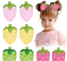 Accessoires pour cheveux, 24 pièces/lot, pinces à fraises pour bébé, épingles à cheveux en tissu solide pour filles, couvre-chef pour enfants, vente en gros