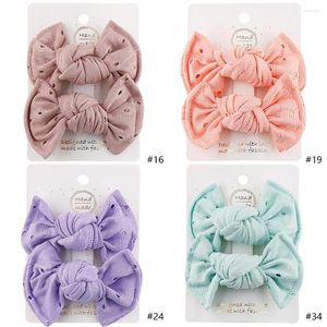 Accessoires pour cheveux, 2 pièces/lot, 3 pouces, pinces à nœud brodées en coton pour bébé, épingles à cheveux en dentelle pour filles, couvre-chef pour enfants