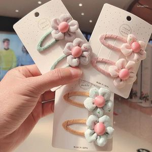 Accessoires pour cheveux 2 pièce/ensemble, pinces à fleurs en tissu à grille mignonne pour enfants, Barrettes pour filles douces, couvre-chef, coiffure