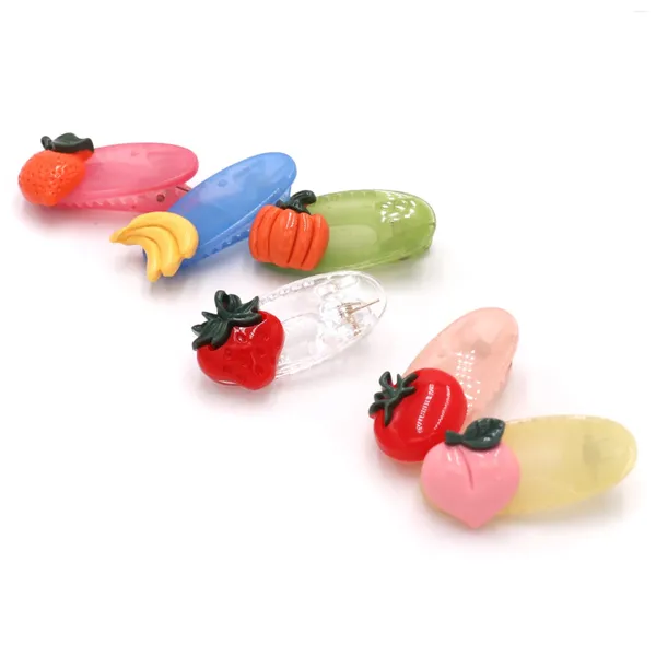 Accessoires de cheveux 2pcs bébé fille épingles à cheveux mignon fruits orange acrylique BB épingle à cheveux barrettes chapeaux pour filles bec de canard clip enfants