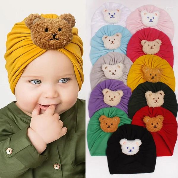 Haaraccessoires 2 stuks beer geboren babyhoofdband voor meisjes elastische gebreide kinderen tulband strikken zacht nylon kinderhoofddeksels rood