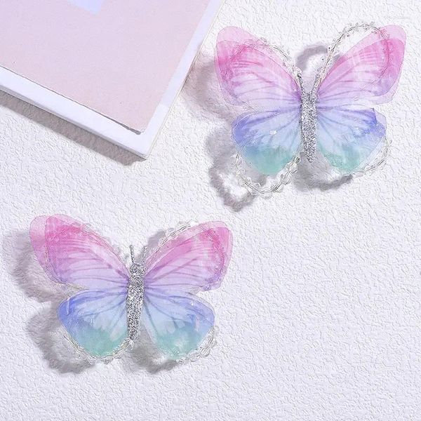 Accesorios para el cabello 2 uds horquillas de mariposa cuentas brillantes Clips para niña mujeres pasadores dulces adorno para la cabeza niños