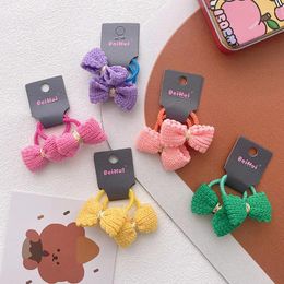 Accesorios para el cabello 2 PPC Candy Colored Bowning Girl Girl Kids Bandas Elásticas de los niños Ties Princesa Baby Charro linda