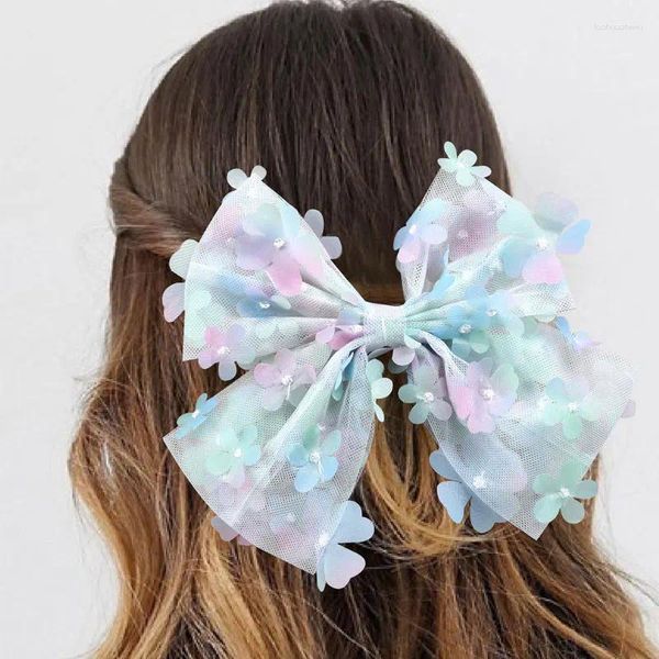 Accesorios para el cabello 2 PCS Glifón Bow Clip Gradiente Mujeres de flores Pin de primavera Elegante horquilla simple