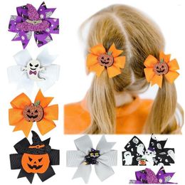 Accessoires de cheveux 2pcs enfants clips gros arc pince à cheveux bébé barrettes BB clip petite fille Halloween cadeau enfants adolescent épingle à cheveux goutte delive dhrwp