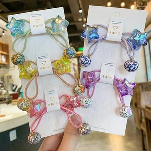 Haaraccessoires 2 STUKS Schattige Prinses Vijf Sterren Kleur Dubbele Hoofd Hoofddeksels Kinderen Elastiekjes Kinderen Touwen Meisjes Baby Hoofdtooi