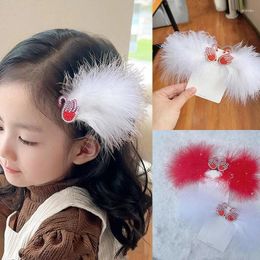 Accessoires de cheveux 2pcs Fashion Swan Feathers Clips Girls Hairpins Lovely Barrettes Kid Headress