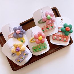 Haaraccessoires 2 stks Kinderen Zoete Big Flower Hairepins Kawaii Embroidery Fabric Barrettes For Girls Headwar Gifts