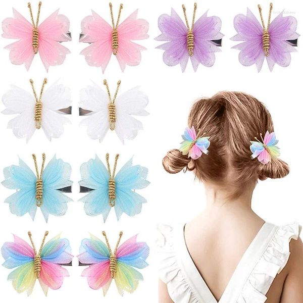 Accesorios para el cabello 2 PCS Princess Europa America Butterfly Lindas Chicas Lindas Cañeras de cabello