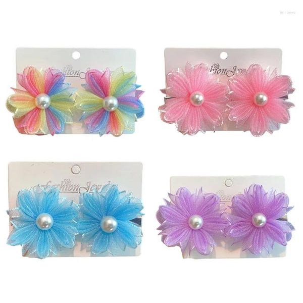 Accessoires pour cheveux, 2 pièces, épingles à cheveux princesse Europe amérique marguerite fleurs filles, épingles à cheveux pour enfants, couvre-chef mignon, Barrettes Clips