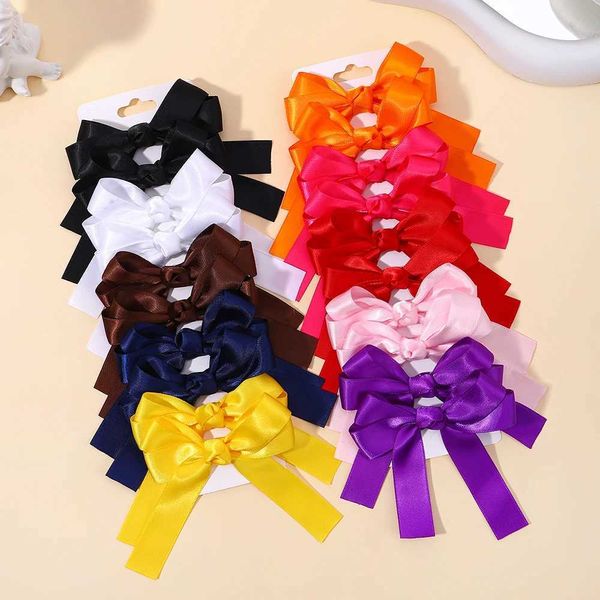 Accessoires de cheveux 2pcs Ribbon Bowknot Clips de cheveux pour fille Couleur solide caspins Hairgripe Kids Boutique Baby Hair Accessories Gift Wholesale