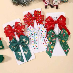 Accessoires de cheveux 2pcs / set Christmas Nouvel An décoration de fête de cheveux Bows Girl Girls Christmas Decorations Supplies Baby Hair Accessoires Cadeau en gros