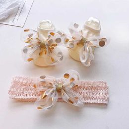 Hair Accessories 2Pcs/Set Cute Bow Baby Headband Socks Korean Bowknot Toddler Girls Hair Band for Infant Short Sock Kids Hair Accessories