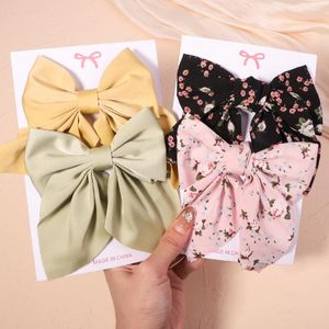 Accessoires cheveux 2 pièces/ensemble pinces à imprimé fleuri à pois pour femmes filles Daisy nœud épingles à cheveux Style rétro pastorale grand nœud papillon