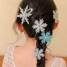 Accessoires pour cheveux, ensemble de 2 pièces, pinces à flocons de neige en poudre scintillante de couleur unie pour filles, épingles à cheveux porte-bonheur Kawaii, cadeau à la mode