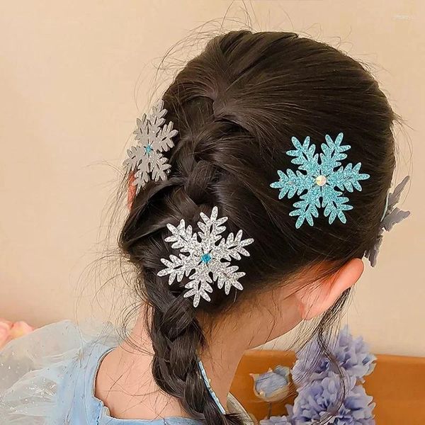 Accessoires pour cheveux 2 pièces/ensemble, pinces princesse douces, flocons de neige, jolies épingles à cheveux pour filles, Barrettes pour couvre-chef pour enfants