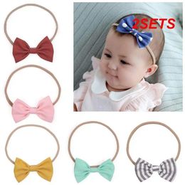 Accesorios para el cabello 2sets niños sombreros niña bebé niño arco diadema lindo alta elasticidad banda cabeza envoltura gota