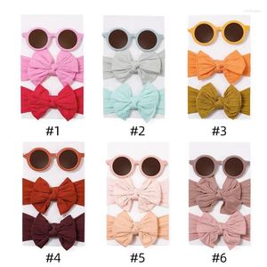 Accessoires de cheveux 3/1pcs bébé tricot bandeau arc né élastique bande de nylon souple pour enfants rose rouge couleur chapeaux