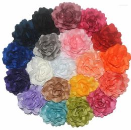 Accessoires pour cheveux 3.2 ", Rosette en Satin, fleurs de pivoine pour bébés filles, 100 pièces/lot