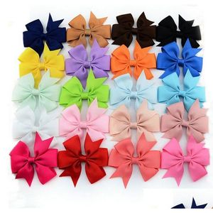 Accesorios para el cabello Lazos de cinta de grosgrain de 3 pulgadas con clip Baby Girl Molinete Hairbows / Hair Clips / Hair Pins Drop Delivery Kids Maternity Dh2Xo